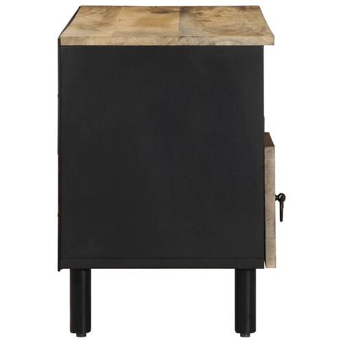 Tv-bord 100x33,5x46 cm massivt ru mangotræ sort
