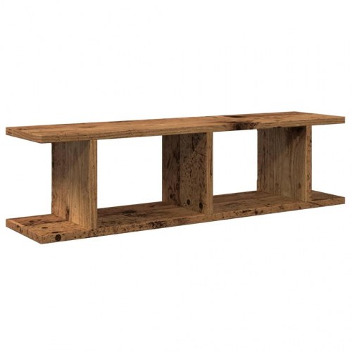 Væghylder - 2 stk. 75×18×20 cm i konstrueret træ, antikt træ
