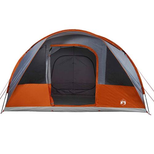 5-personers campingtelt vandafvisende grå og orange