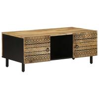 Sofabord 100x54x40 cm massivt ru mangotræ sort
