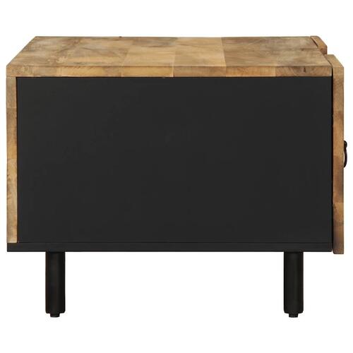Sofabord 100x54x40 cm massivt ru mangotræ sort