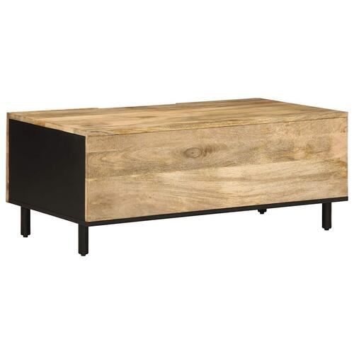 Sofabord 100x54x40 cm massivt ru mangotræ sort