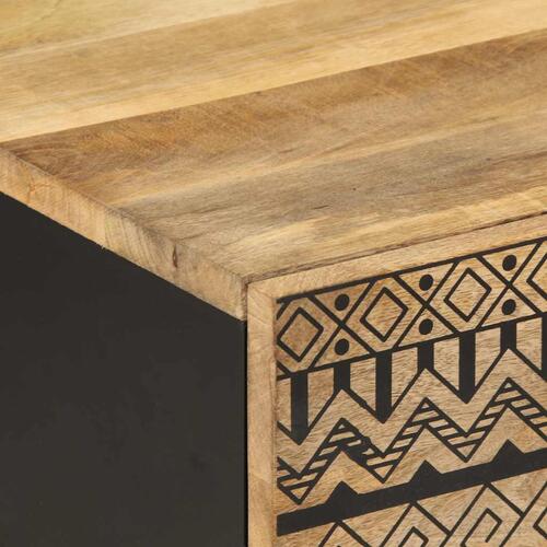 Sofabord 100x54x40 cm massivt ru mangotræ sort