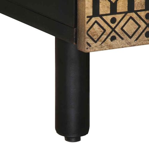 Sofabord 100x54x40 cm massivt ru mangotræ sort