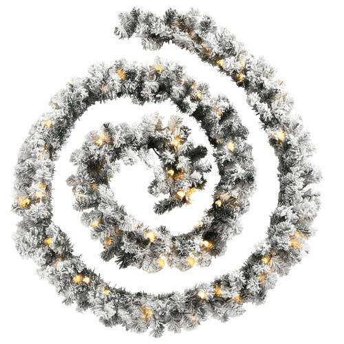 Juleguirlande med LED-lys 20 m PVC grøn