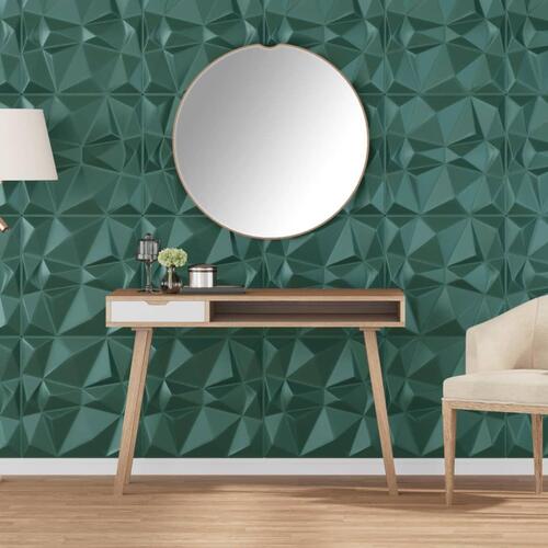 Vægpaneler 12 stk. 50x50 cm 3 m² XPS diamant grøn