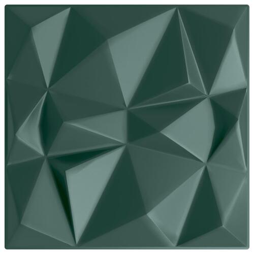 Vægpaneler 12 stk. 50x50 cm 3 m² XPS diamant grøn