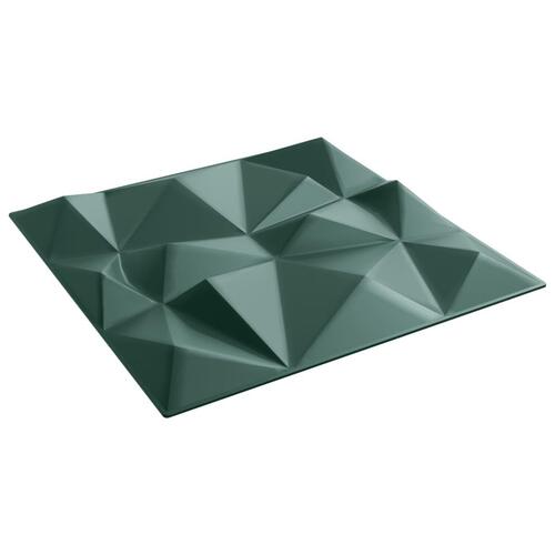 Vægpaneler 12 stk. 50x50 cm 3 m² XPS diamant grøn
