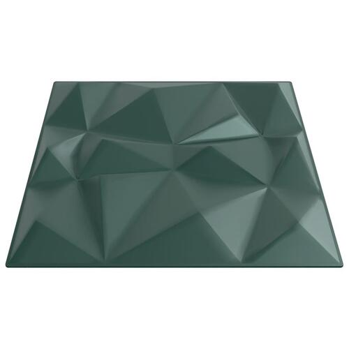 Vægpaneler 12 stk. 50x50 cm 3 m² XPS diamant grøn