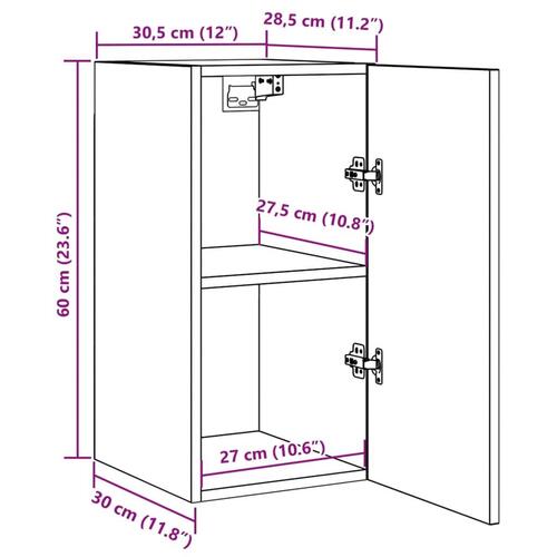 Tv-bord 30,5x30x60 cm konstrueret træ kunsteg