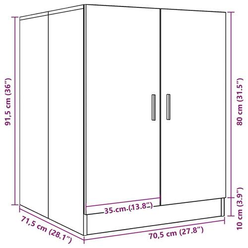 Vaskemaskineskab 70,5x71,5x91,5 cm kunsteg