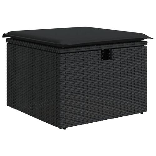 Sofasæt til haven 4 dele med hynder polyrattan sort