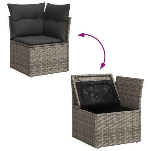 Sofasæt 5 dele med hynder polyrattan grå