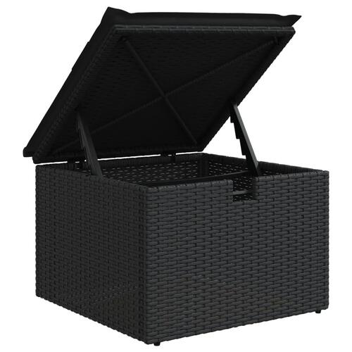 Sofasæt til haven 7 dele med hynder polyrattan sort