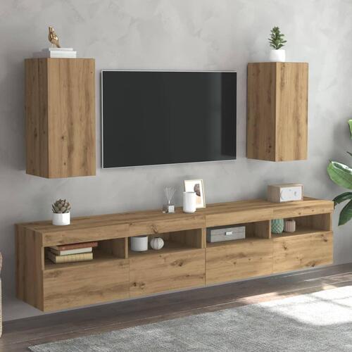 Tv-skabe 2 stk. 30,5x30x60 cm konstrueret træ kunsteg