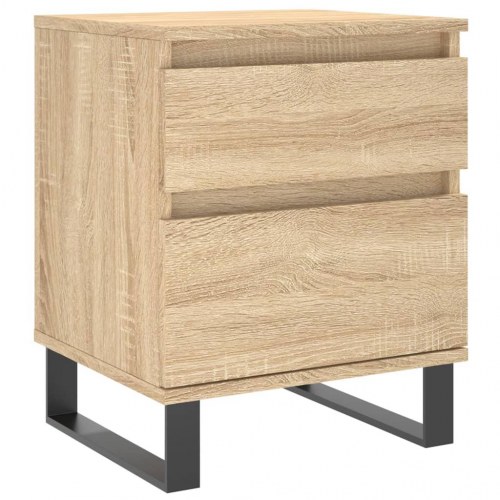 Sengebord 40×35×50 cm i konstrueret træ - sonoma-eg med metalben