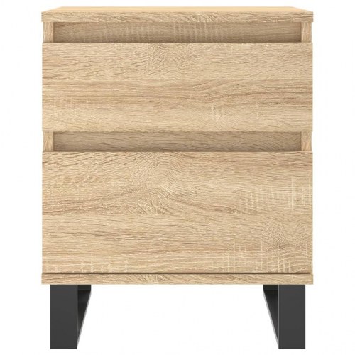 Sengebord 40×35×50 cm i konstrueret træ - sonoma-eg med metalben