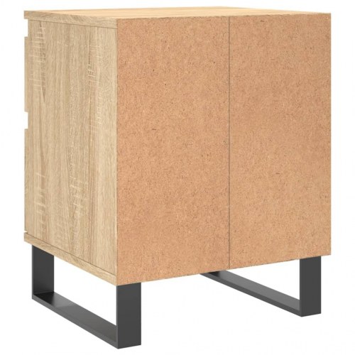 Sengebord 40×35×50 cm i konstrueret træ - sonoma-eg med metalben