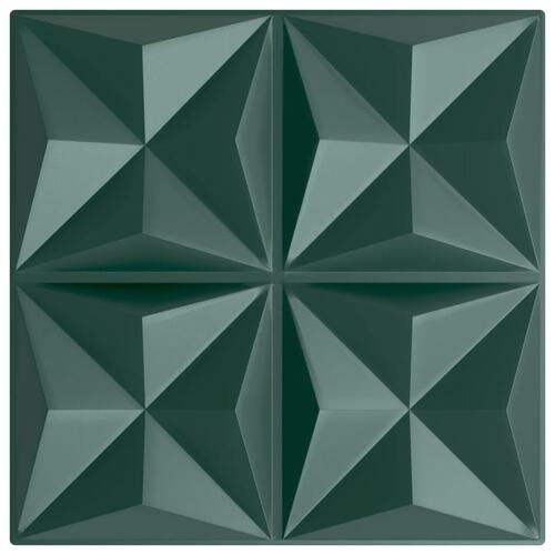 Vægpaneler 24 stk. 50x50 cm 6 m² XPS origami grøn