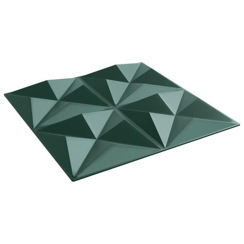 Vægpaneler 24 stk. 50x50 cm 6 m² XPS origami grøn