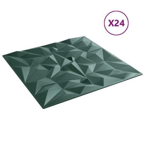 Vægpaneler 24 stk. 50x50 cm 6 m² XPS ametyst grøn