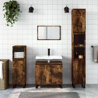 Badeværelsesskab 65x33x60 cm konstrueret træ røget egetræ