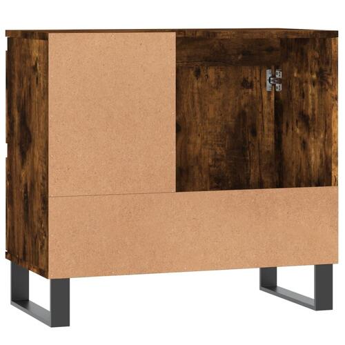 Badeværelsesskab 65x33x60 cm konstrueret træ røget egetræ