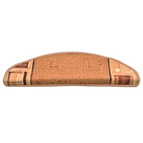 Selvklæbende trappemåtter 5 stk. 65x21x4 cm beige