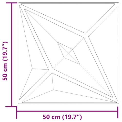 Vægpaneler 12 stk. 50x50 cm 3 m² XPS stjerne beton