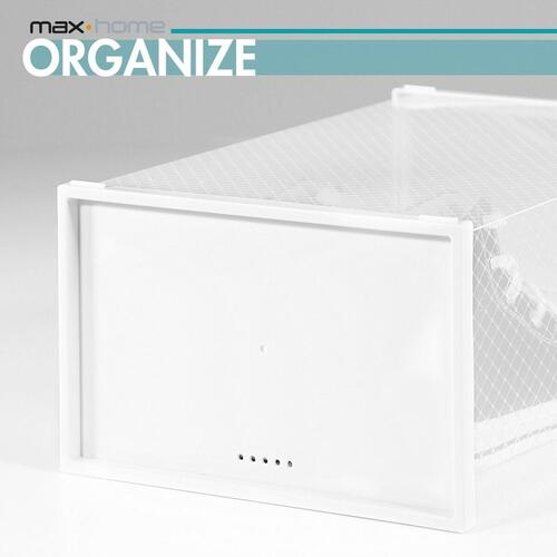 Stackable shoe box Max Home Hvid 12 enheder polypropylen ABS 23 x 14,5 x 33,5 cm (OUTLET A+)