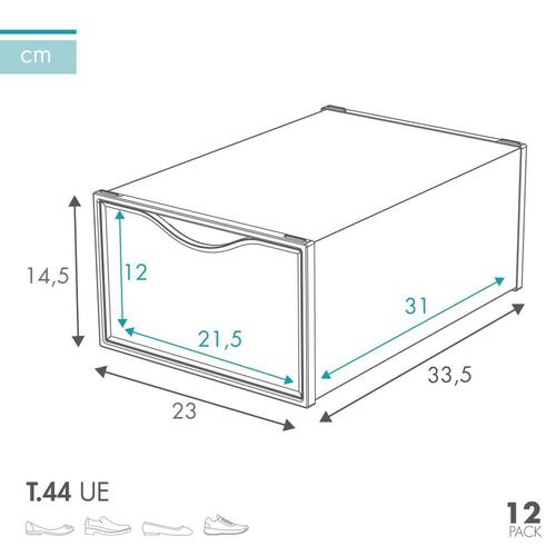 Stackable shoe box Max Home Hvid 12 enheder polypropylen ABS 23 x 14,5 x 33,5 cm (OUTLET A)