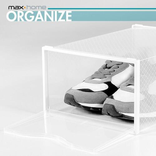 Stackable shoe box Max Home Hvid 12 enheder polypropylen ABS 23 x 14,5 x 33,5 cm (OUTLET A)