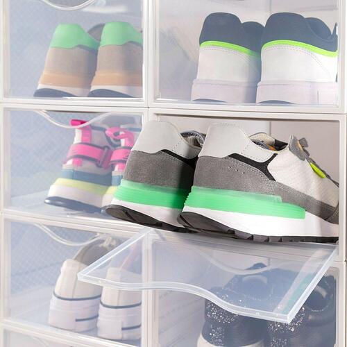 Stackable shoe box Max Home Hvid 12 enheder polypropylen ABS 23 x 14,5 x 33,5 cm (OUTLET A)