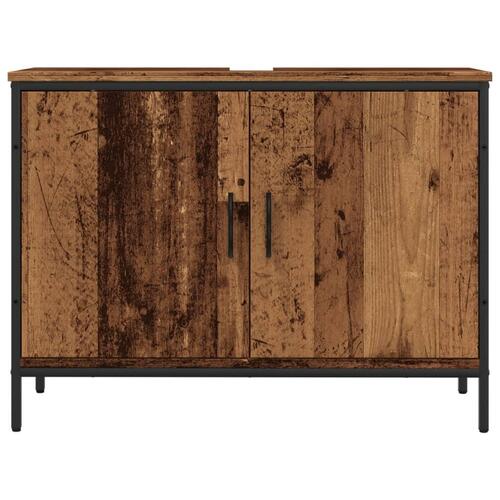 Vaskeskab 80x30x60 cm konstrueret træ gammelt trælook