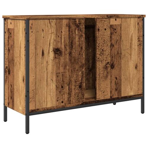 Vaskeskab 80x30x60 cm konstrueret træ gammelt trælook