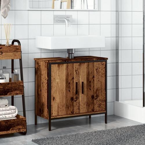 Vaskeskab 60x30x60 cm konstrueret træ gammelt trælook
