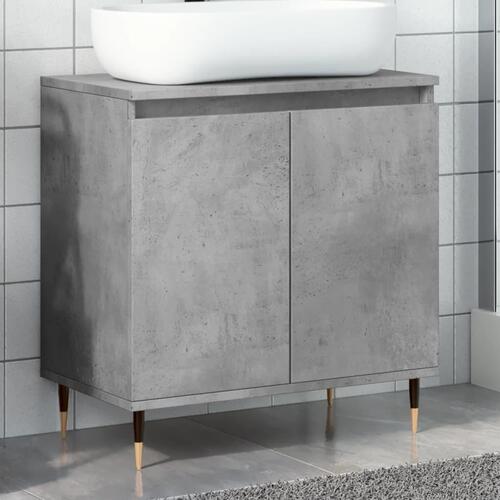 Badeværelsesskab 58x33x60 cm konstrueret træ betongrå