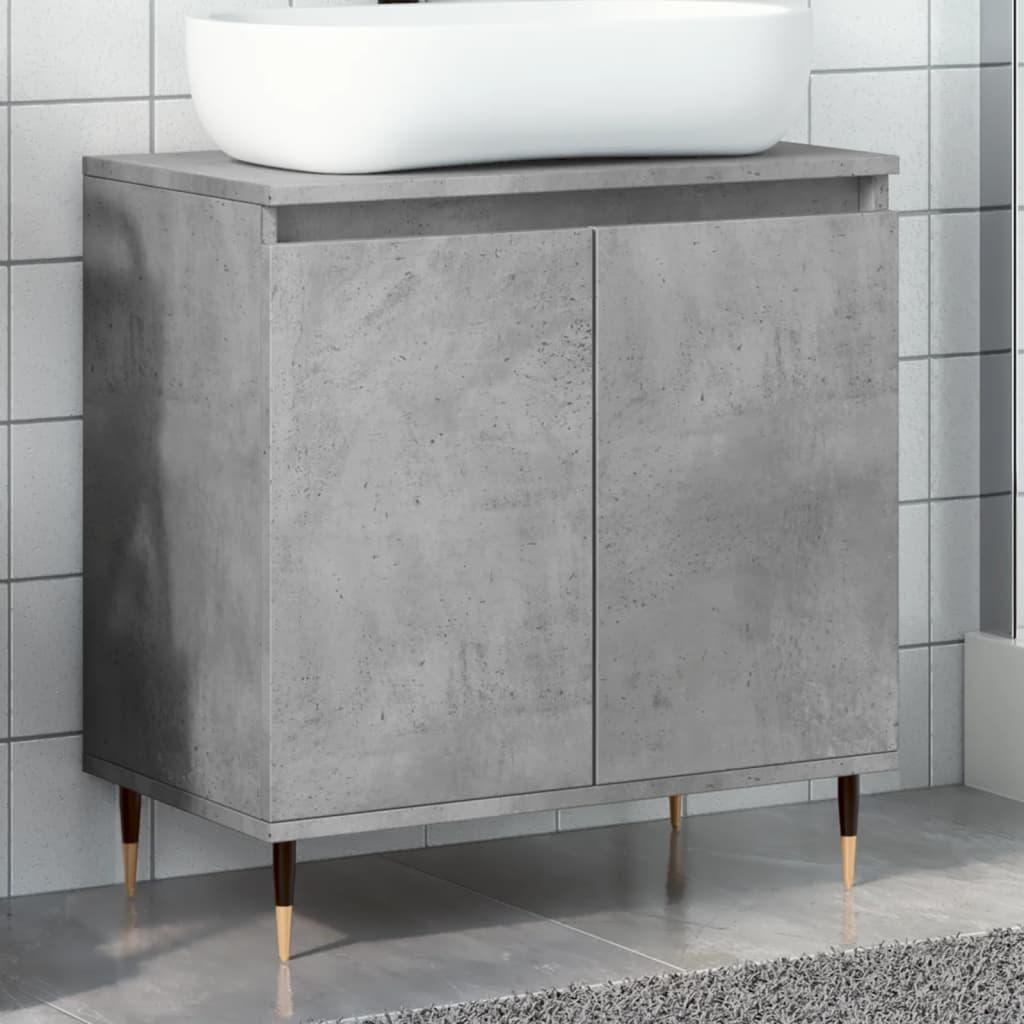 Badeværelsesskab 58x33x60 cm konstrueret træ betongrå