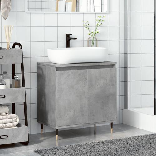 Badeværelsesskab 58x33x60 cm konstrueret træ betongrå