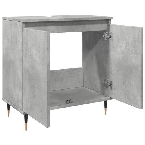 Badeværelsesskab 58x33x60 cm konstrueret træ betongrå