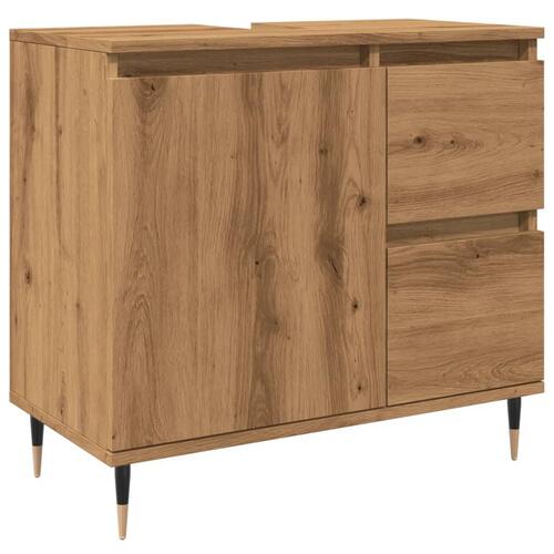 Badeværelsesskab 65x33x60 cm konstrueret træ kunsteg