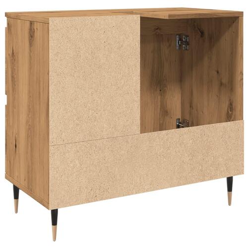 Badeværelsesskab 65x33x60 cm konstrueret træ kunsteg
