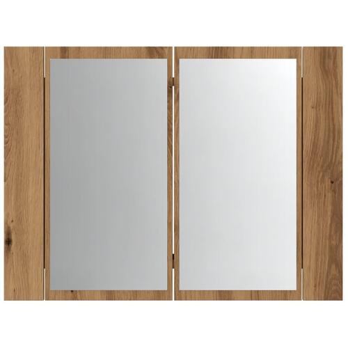 Spejlskab m. LED-lys 60x12x45 cm konstrueret træ kunsteg