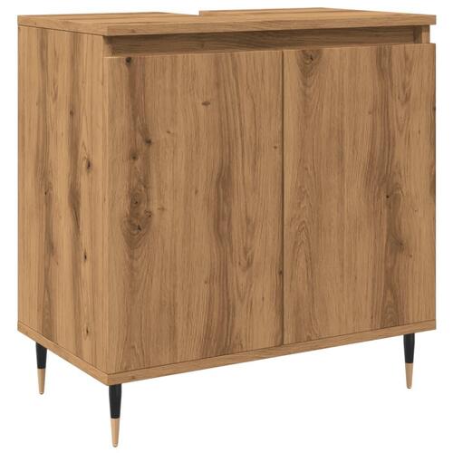 Badeværelsesskab 58x33x60 cm konstrueret træ kunsteg