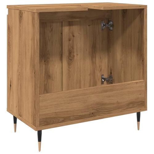 Badeværelsesskab 58x33x60 cm konstrueret træ kunsteg