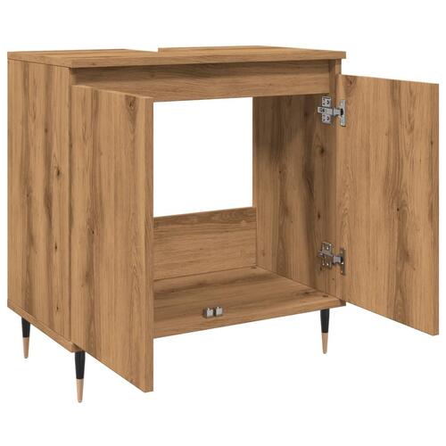 Badeværelsesskab 58x33x60 cm konstrueret træ kunsteg