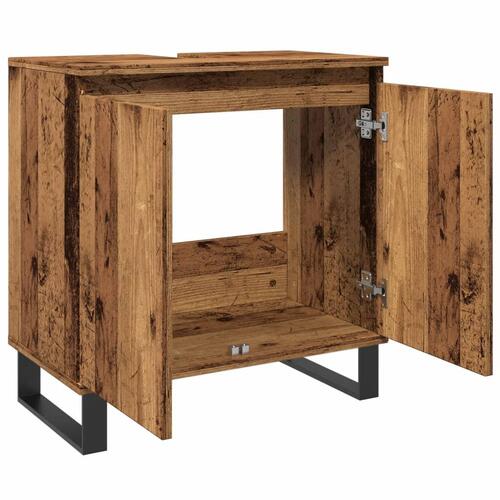 Badeværelsesskab 58x33x60 cm konstrueret træ antikt træ