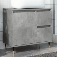 Badeværelsesskab 65x33x60 cm konstrueret træ betongrå