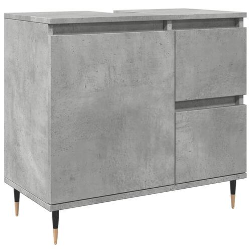 Badeværelsesskab 65x33x60 cm konstrueret træ betongrå