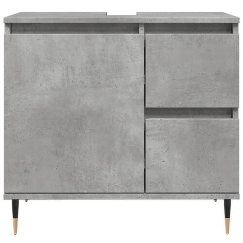 Badeværelsesskab 65x33x60 cm konstrueret træ betongrå